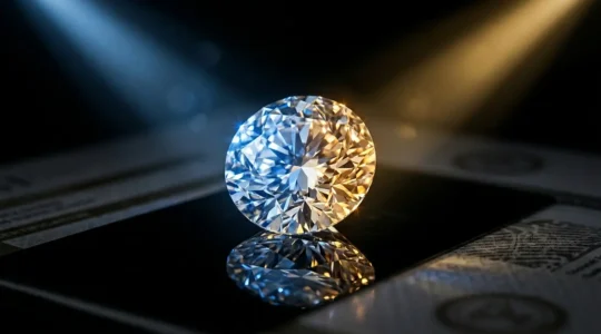 Professional comparison of diamond certificates showing quality evaluation standards