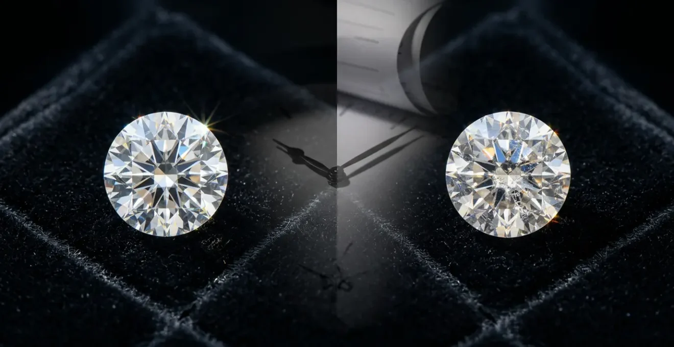 Professional comparison of VS1 and SI1 diamond clarity grades showing value retention characteristics
