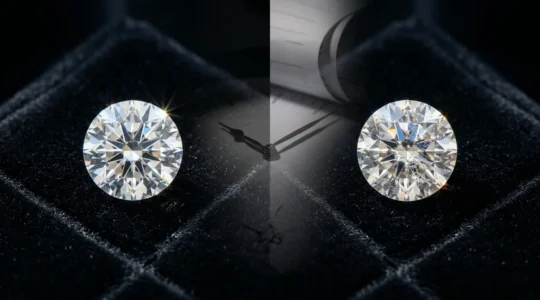 Professional comparison of VS1 and SI1 diamond clarity grades showing value retention characteristics