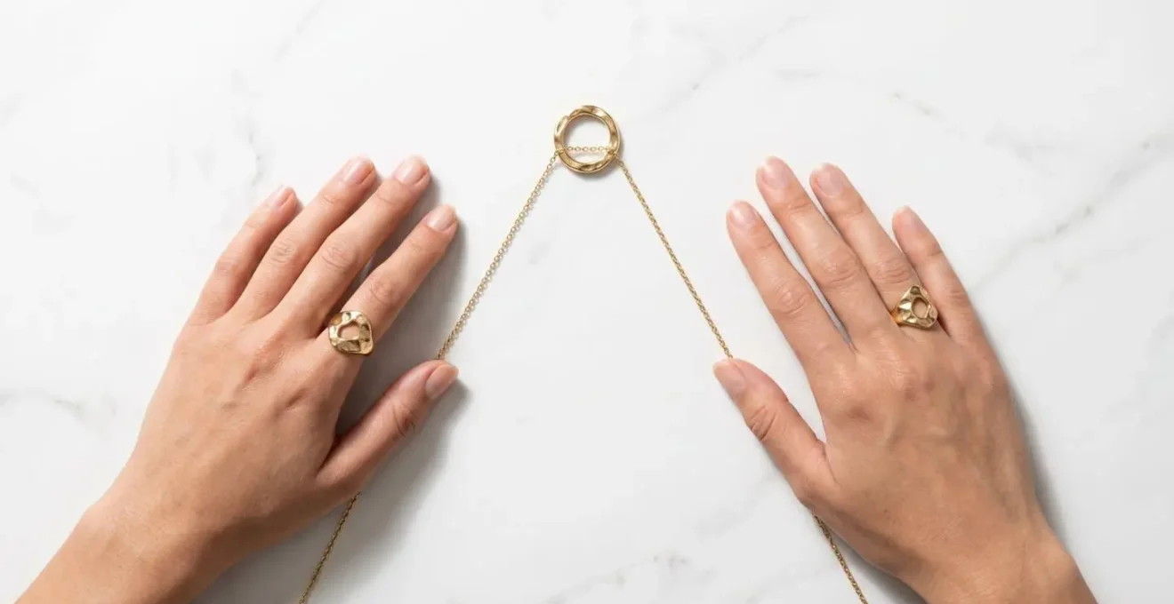 Multiple hand positions showing different ways to wear promise rings